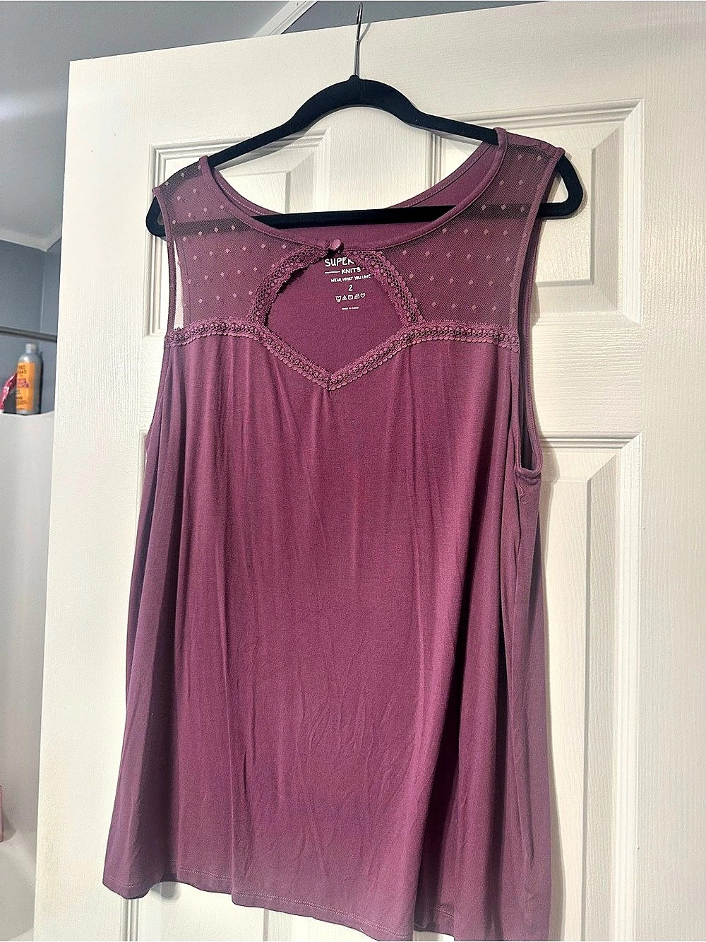 Torrid Lace Detail Tank Top Purple Size 2